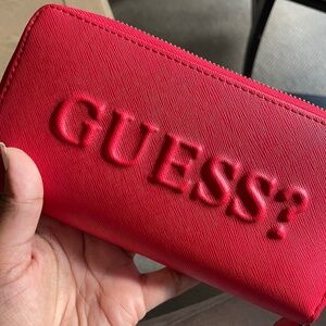 Red Guess? Embossed Wallet (BNWOT)